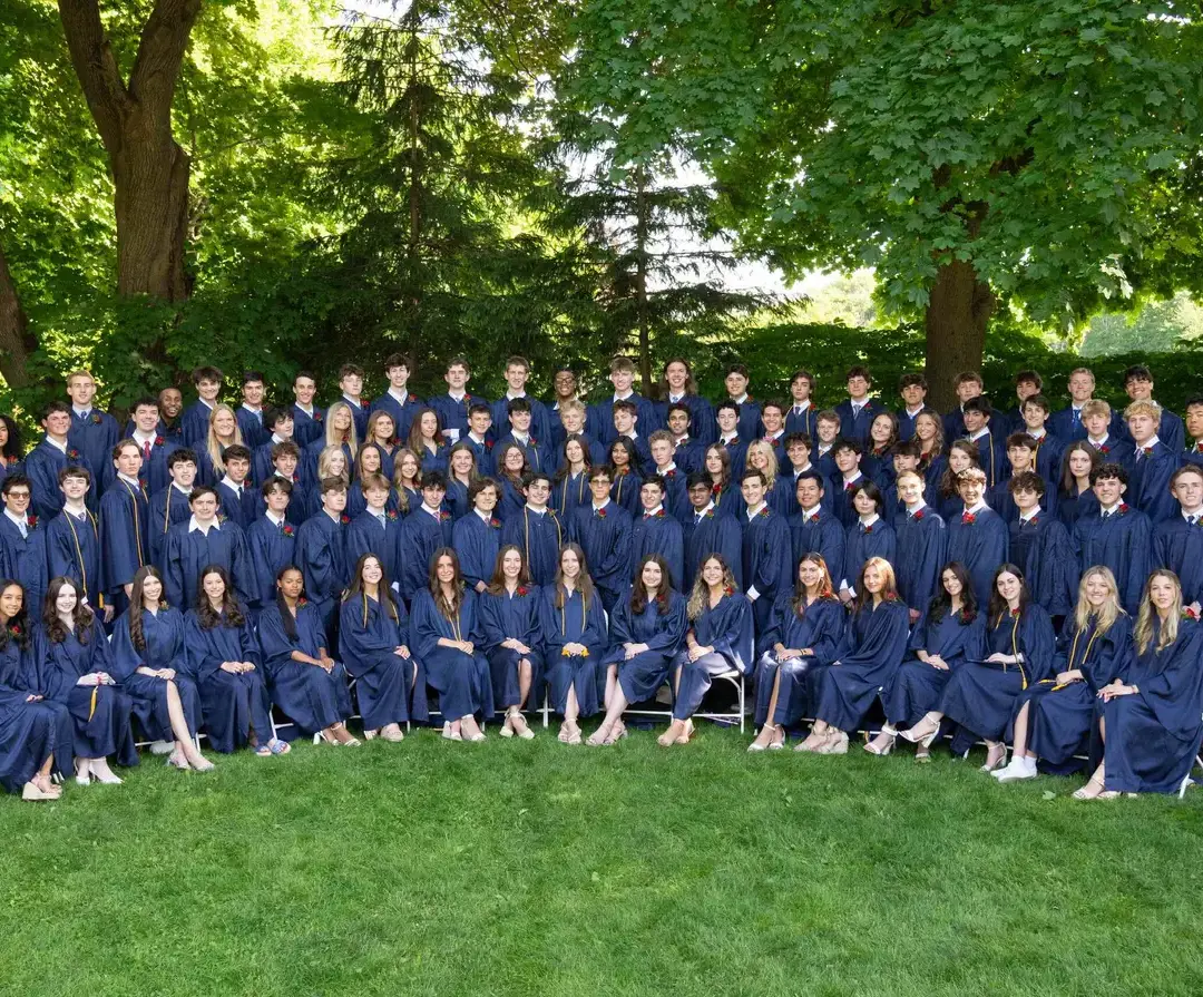 Graduating students at commencement.