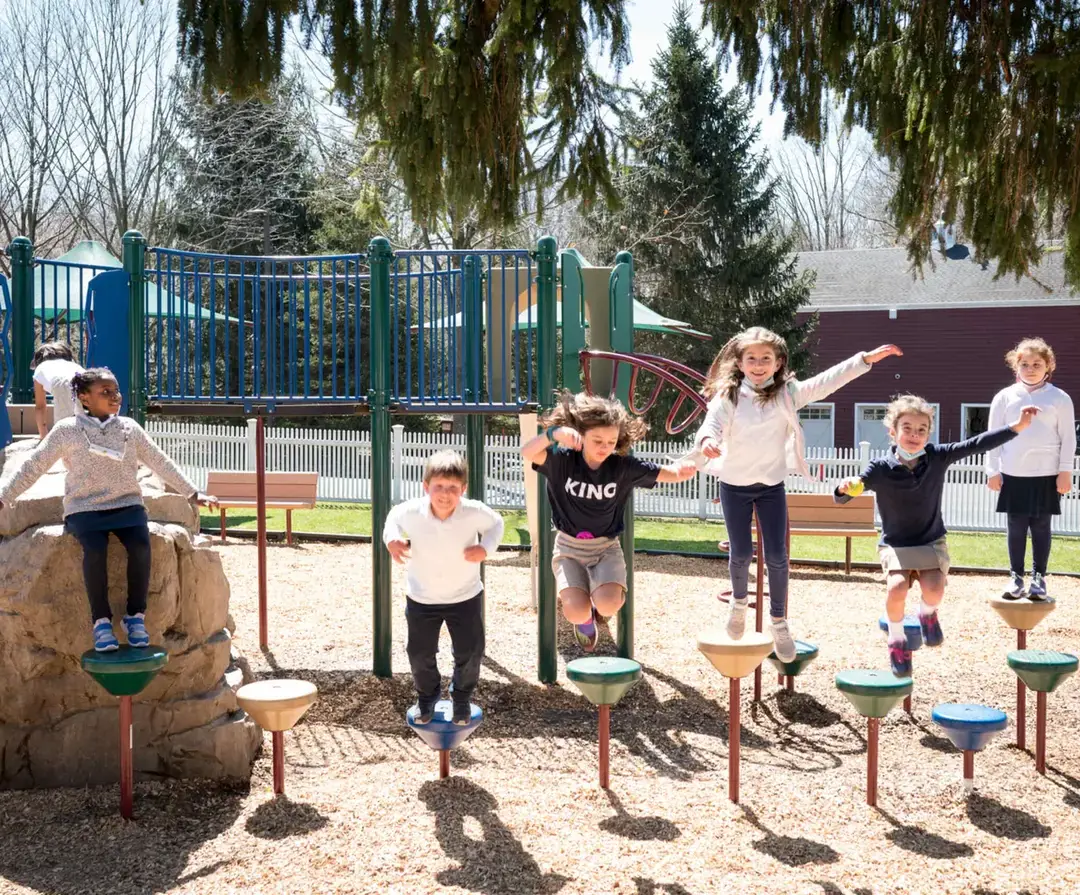 King School Lower School students playing in the playground.